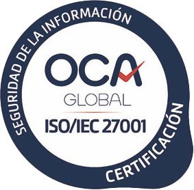Sello de certificación ISO/IEC 27001 de OCA Global
