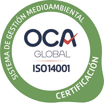 Sello de certificación ISO 14001 de gestión medioambiental, OCA Global