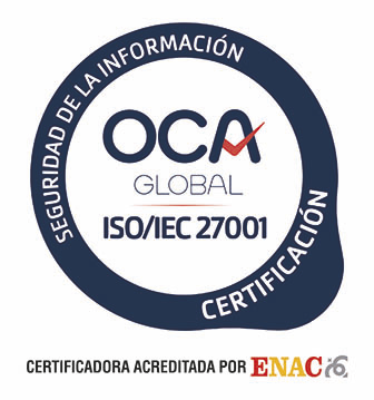 Sello de certificación ISO/IEC 27001 de OCA Global